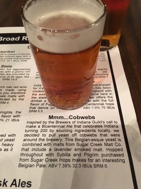 Enjoying a beer to commemorate the 200th birthday of Indiana. Nicely done Broad Ripple Brewpub!