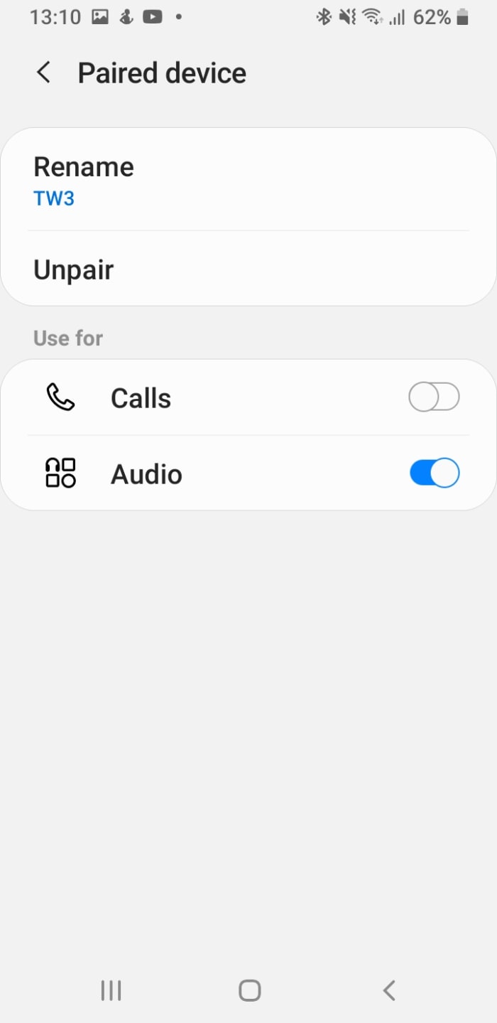 You can switch on or turn off the options available to make calls using your earbuds or just listen to audio.