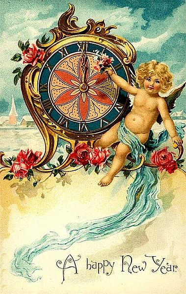 I love these old, vintage postcards with this kind of art. This one is from around 1900.