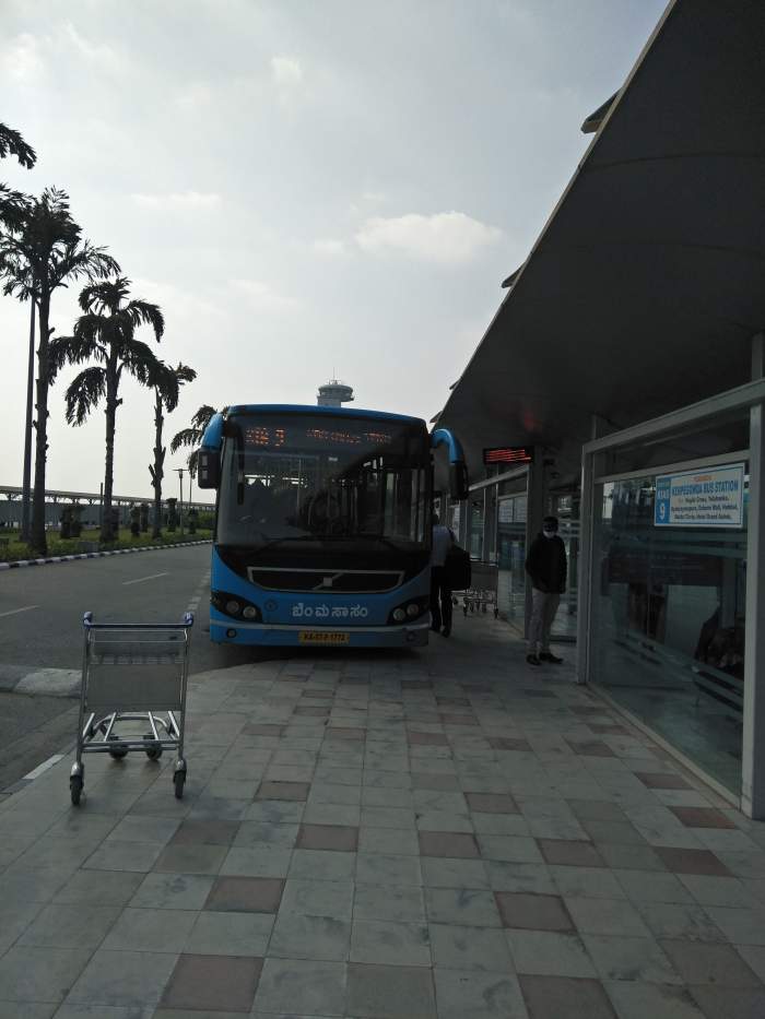 BMTC's Vayu Vajra Air-conditioned Shuttle Bus Service operating from Bengaluru's Kempegowda International Airport's BMTC Bus Terminal
