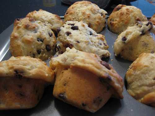 Chocolate chip muffins are one of those not overly sweet quick breads easy to make and delicious to eat.