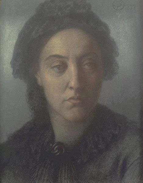 Portrait of Christina Rossetti By Artist Dante Gabriel Rossetti 1877