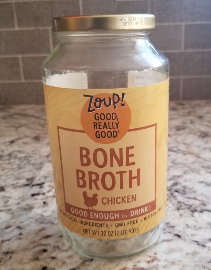 Purchased bone broth will provide extra nutrients in your soup without the time it takes to make your own bone broth.