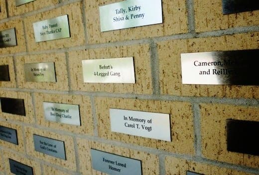Plaques can be purchased to honor loved ones…people or pets…and help further CAP’s good works.