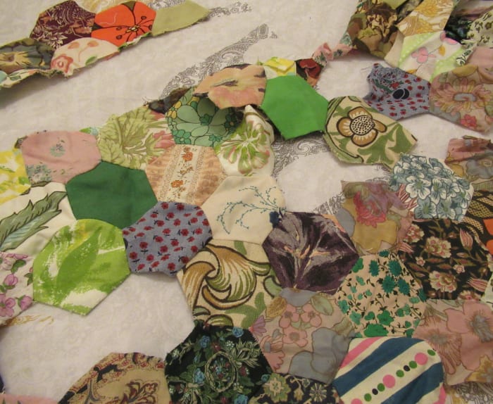 Jade Green for a long halter-neck Dress & bright orange flowers for '70s curtains!