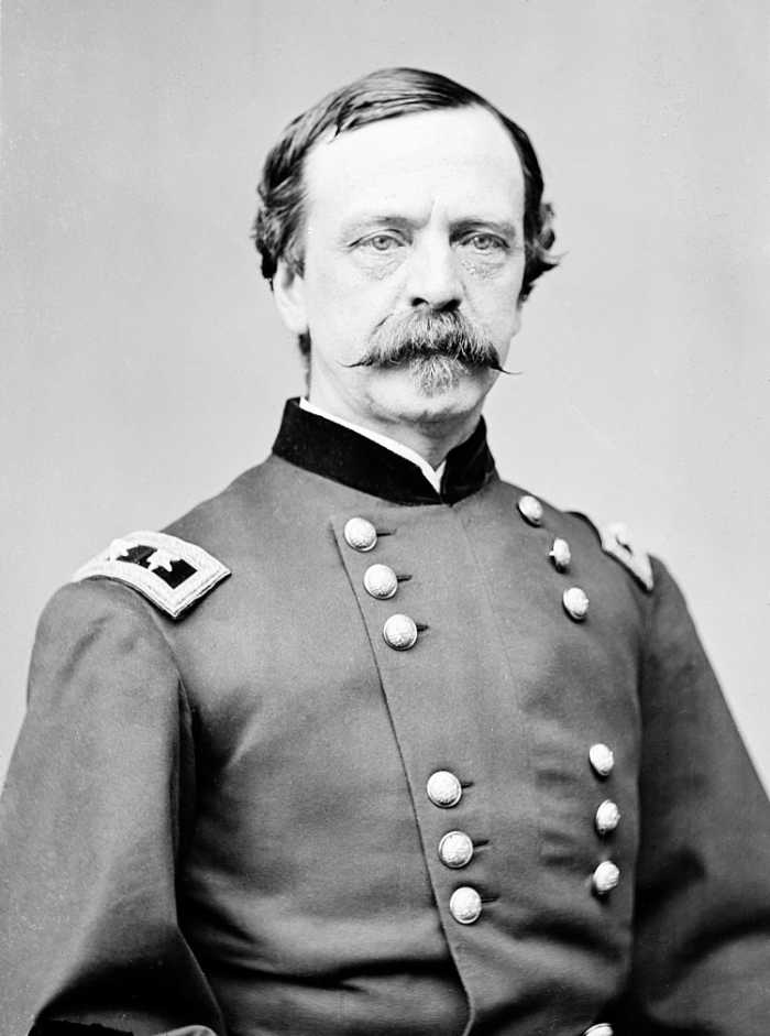 Major General Daniel E. Sickles who moved his troops forward without checking with his commanders in front of Little Round Top giving Confederate troops the advantage of attacking both his flanks.