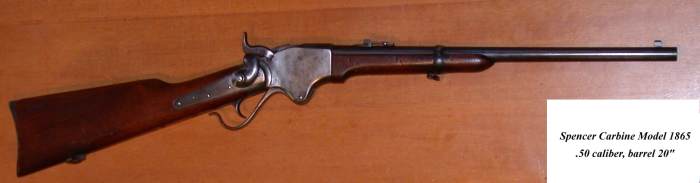 The Spencer Carbine was used mainly by Union Cavalry. It was one of the first weapons designed to take metal cartridges.