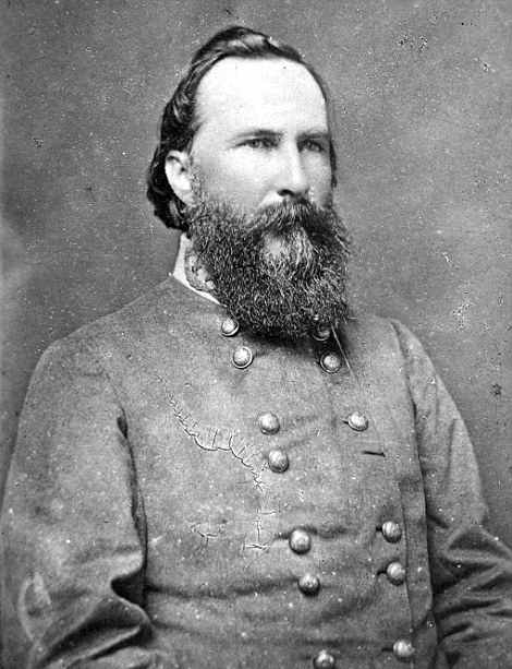 Confederate General James Longstreet overall commander of the southern troops on the Union left flank near Little Round Top.