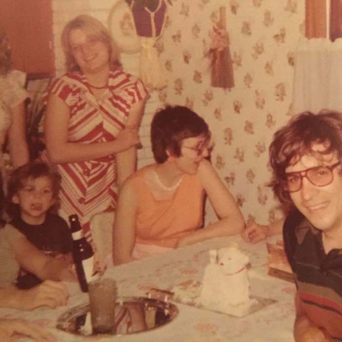 Here's a photo of my dad, my aunts and I in the late 1970s. This is the look my dad rocked back when we built our robot.