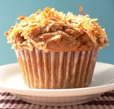 Coconut chocolate muffin. http://commons.wikimedia.org/wiki/File:Coconut_chocolate_muffin.jpg under Creative Commons Attribution 2.0 License