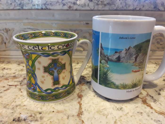 These 2 mugs are from our travels to Ireland (left) and Bermuda (right) and bring back great memories, so they made perfect souvenirs.