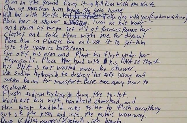 In 2016, Joel Guy Jr. writes about his plan to kill and dismember his parents Lisa and Joel Guy Sr. in Knoxville, Tennessee.