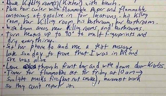 A note was written by Joel Guy Jr. who murdered and dismembered his parents on Thanksgiving weekend in 2016.