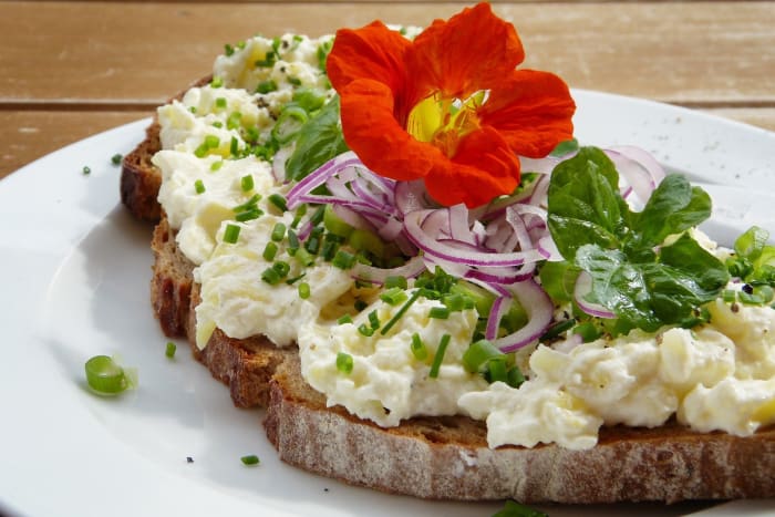 Use the flowers to make any meal look special. Add the leaves in place of rocket.