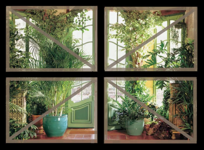 Figure 3. Wall Photomural Divided into Four Removable Panels Showing the Underlying 1"x3" Frames