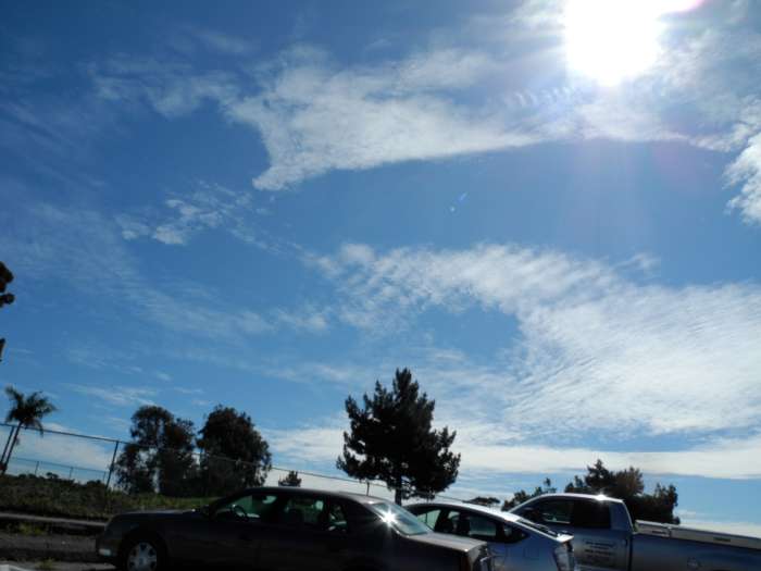 In the parking lot of the Balboa Golf Course. Notice the clouds with the Baking Soda Consistency, exactly like Las Vegas where I filmed the Chemtrail progress.