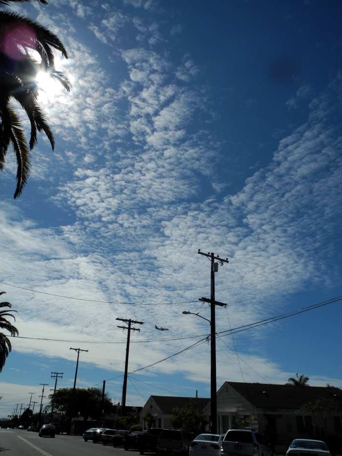 These are NOT Clouds, these are Chemtrail Cloud Formations. Notice the Key Hole Punch type clouds, HAARP Activity... almost like cotton balls.