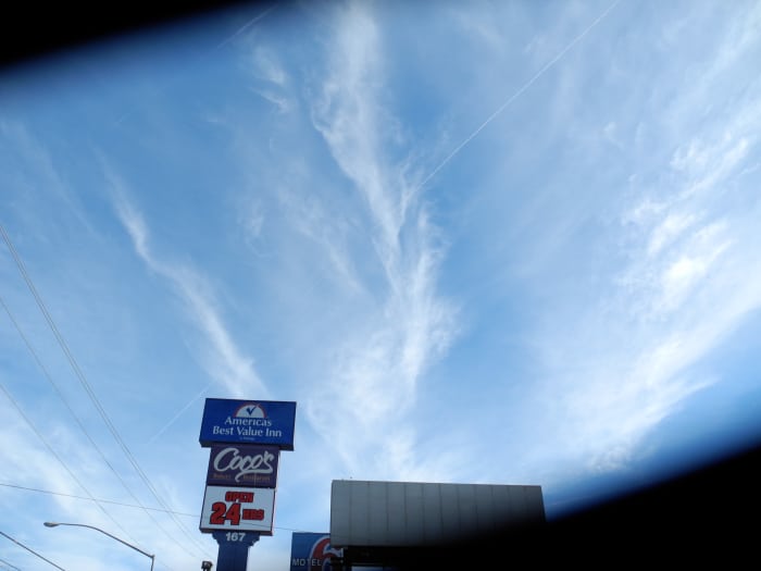 A couple of hours later, the wind may move this cloud like formation into another configuration altogether, but still retaining the "Baking Soda Consistency" of the other chemical Clouds.