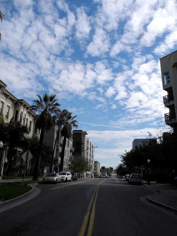 Key hole punch type Swiss Cheese Clouds. Baking Soda/Talcum Powder consistency that looks almost like cotton balls in the sky.