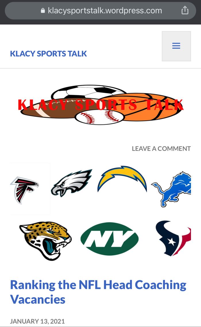 ALSO CHECK OUT HIS SPORTS BLOG!!!!!!! His newest blog is about the head coaching vacancies!!!!