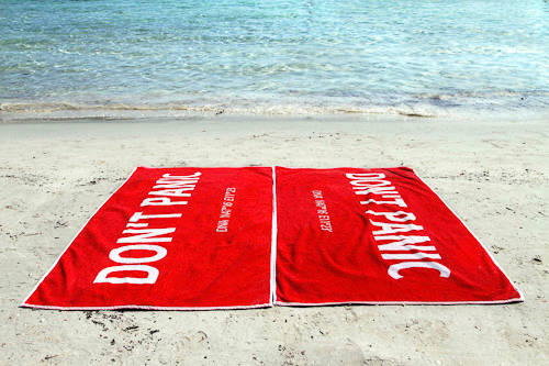These don't panic towels make me feel happy. I wonder what Elon Musk thinks about them?