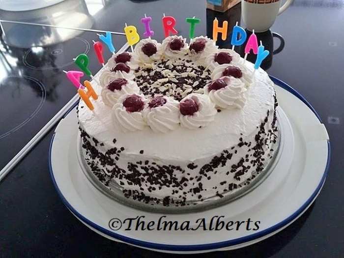My latest Black Forest cake made for a friend last April 2015, who lives in The Netherlands.