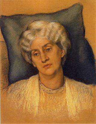 Portrait of an aging Jane Burden Morris, the wife of William Morris, by Evelyn de Morgan (1904)