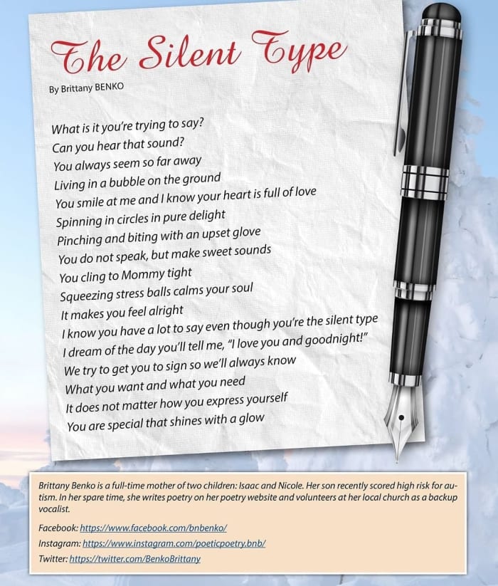 A poem I wrote featured in the Autism Parenting Magazine for the month of December of 2020