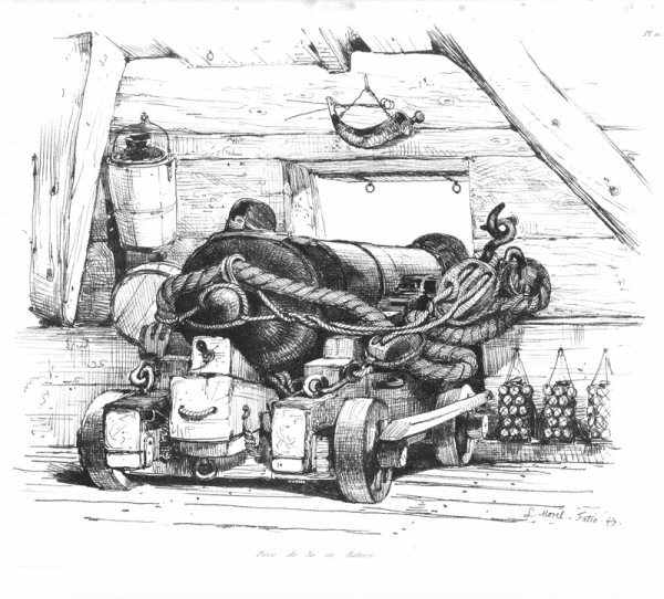 A French 36 pounder naval gun: the book's description of naval armament in the period is a good overall summary.