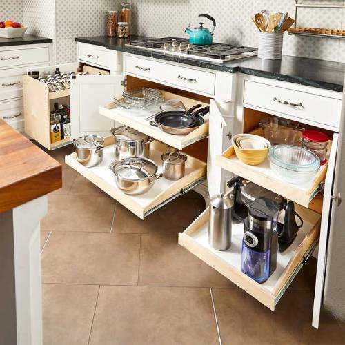 Slide-A-Shelf is made to fit standard slide out shelves. Full extension with soft close. The custom sizes solid wood front.