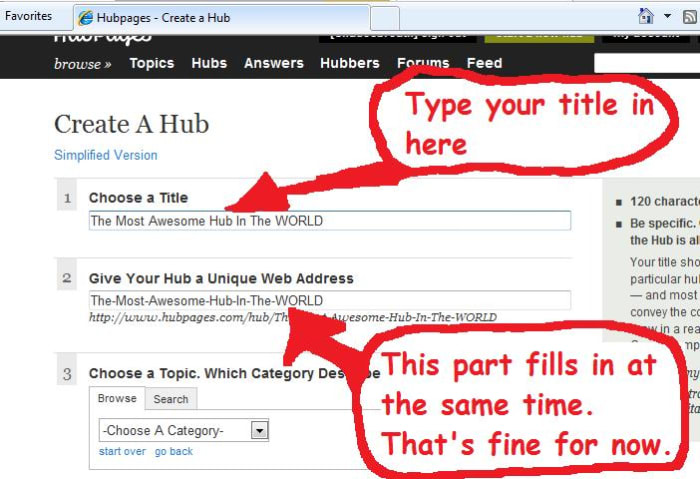 You will notice that the #2 section is filling is as you type in #1. That's fine. It's making the URL. Don't worry about it.