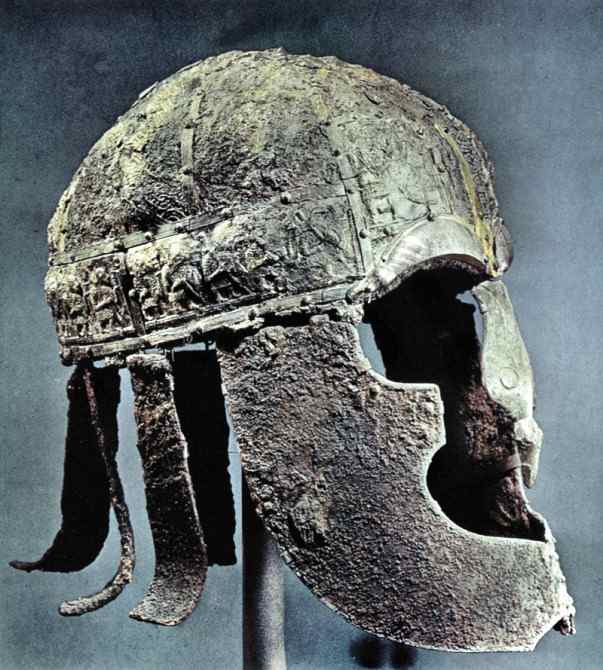 Vendel helmet unearthed from ship burials north of Uppsala in central Sweden, believed to have been linked to the 6th Century Yngling dynasty - forebears of King Hrolf's enemy King Adhils