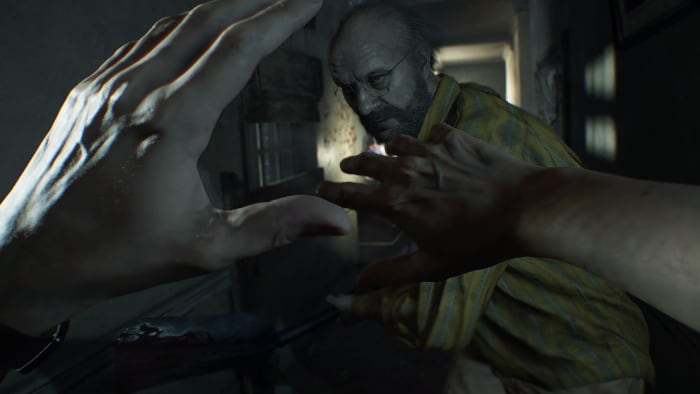 The first-person perspective gameplay of "Resident Evil 7: Biohazard" enhanced its claustrophobic atmosphere and indomitable enemies.