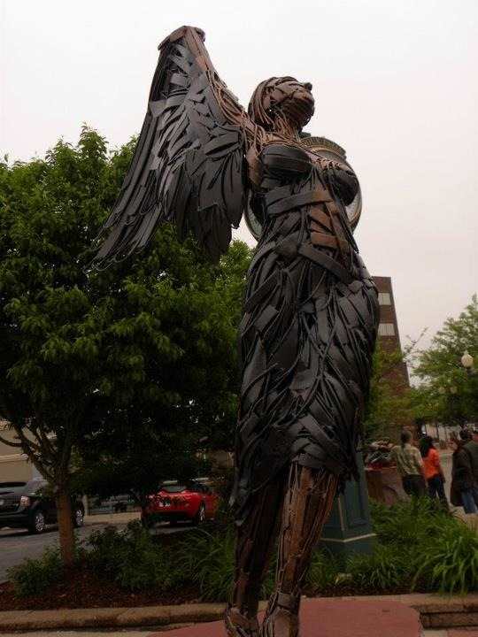Mendez's art takes on a life of its own once it is complete. People often state they see an angel in this sculpture.