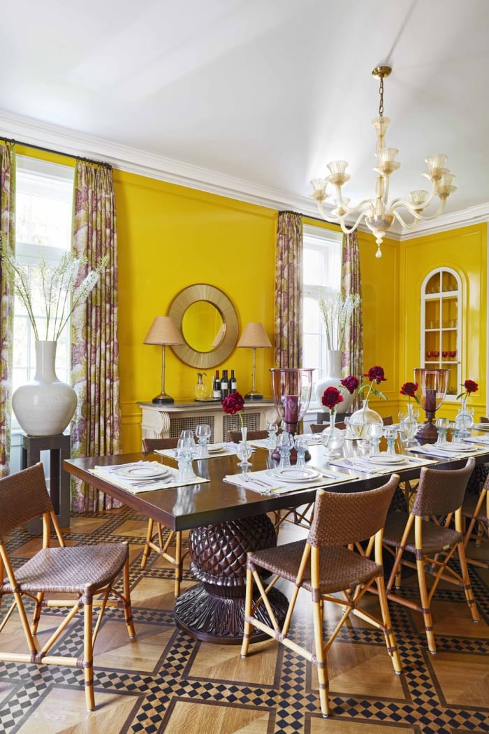 It's surprise with the color yellow that it evokes energy, brightness and those warm sunshine. A makes it great for dining the room in your home.