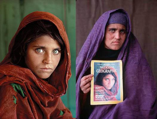 The reunion between the woman with green eyes and the photographer was quiet. On the subject of married women, cultural tradition is strict. She must not look—and certainly must not smile—at a man who is not her husband. She did not smile at McCurry.