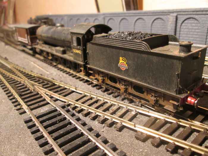 Q6 0-8-0 63443 was allocated to Hverton Hill near Billingham on Teesside, she's seen here with a 'foreign' (ex-LMS) brake van on the 'Up Main' on her way to the next facing points to make her way onto the 'Down Main'