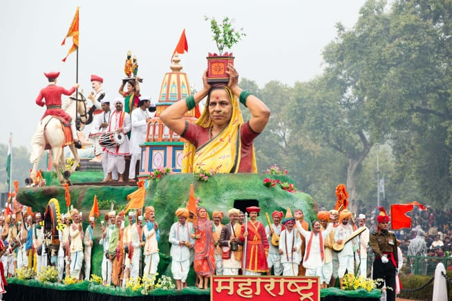 Float representing the state of Maharashtra at the 2015 Republic Day Parade