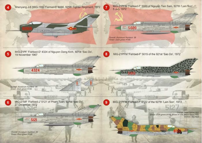 North Vietnamese MiGs used in the air war over Vietnam. China would supply North Vietnam with training and planes to battle the American air attacks.