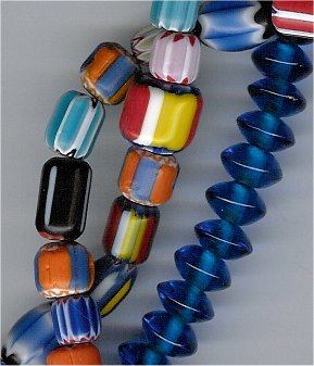 Glass beads come in a wide range of styles, shapes and colours.