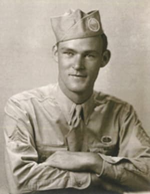 WW2: Sgt. Joseph Beyrle (August 25, 1923 - December 12, 2004) in 1943. Image provided by Joseph Beyrle Jr.