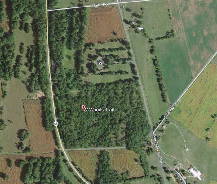 Figure 7.-- The West Woods, Location of The West Woods Trail, Antietam National Battlefield