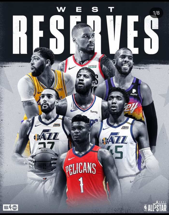 The reserves are the following: Damian Lillard, Anthony Davis, Chris Paul, Paul George, Rudy Gobert, Donovan Mitchell, Zion Williamson. (Devin Booker Replaces Anthony Davis due to injury)
