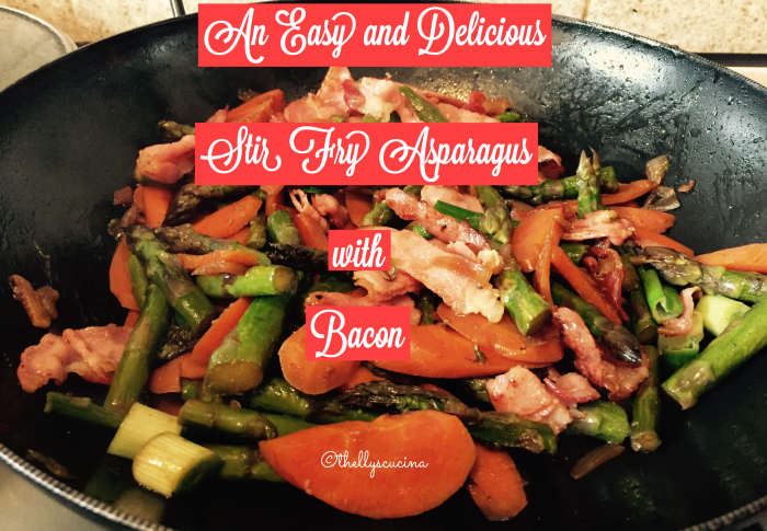 My easy and delicious stir fry asparagus with bacon. A photo from my kitchen (thellyscucina)