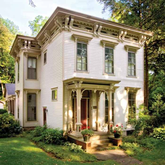 Painted in the warm earth tones typical of the period, this Michigan Italianate is bursting with ornamentation.