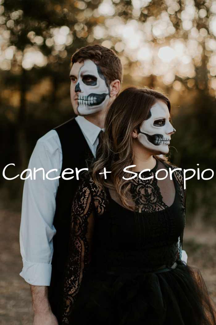 Cancer and Scorpio top date ideas: (1) private candlelight dinners outside. (2) exploring castles and Victorian era places. (3) wandering through graveyards. (4) walks in botanical gardens. (5) stargazing.