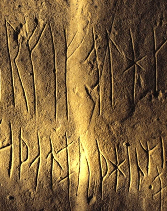 These particular runes can be seen on Orkney, although the character is the same as those brought by the Aengle, Jutes and Saxons in the 5th Century AD