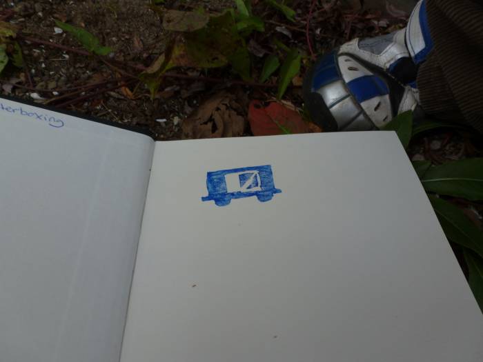 The first stamp in our book! This stamp was found near a historical train depot in our local area.