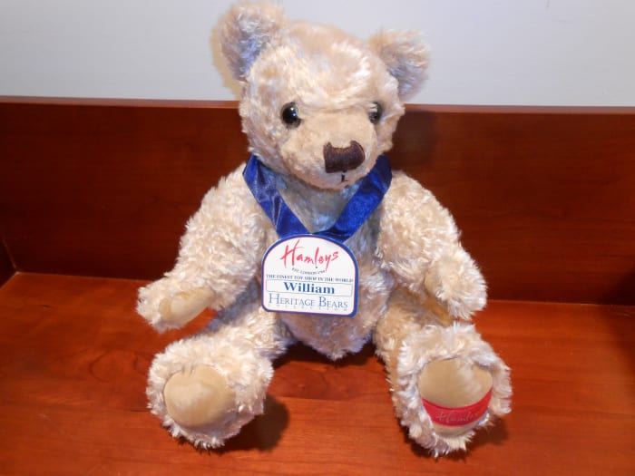 I just found this bear at Goodwill for $1.99 and it's originally from England. It's my newest bear and I am quite taken with "William."