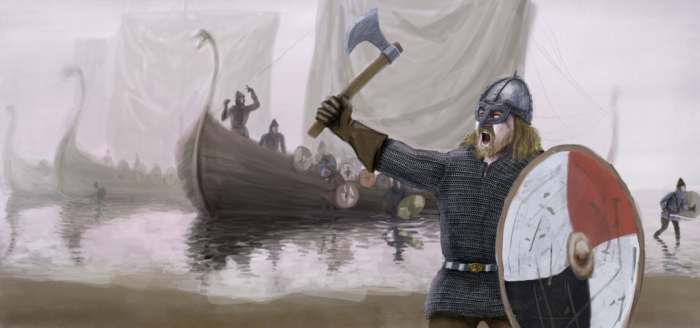 The Danes raid the Anglian coastal town of Streoneshealh in AD 867-70 - revenge raids on Northumbria for the death of Ragnar 'Lothbrok' , St Hilda's abbey is sacked and looted